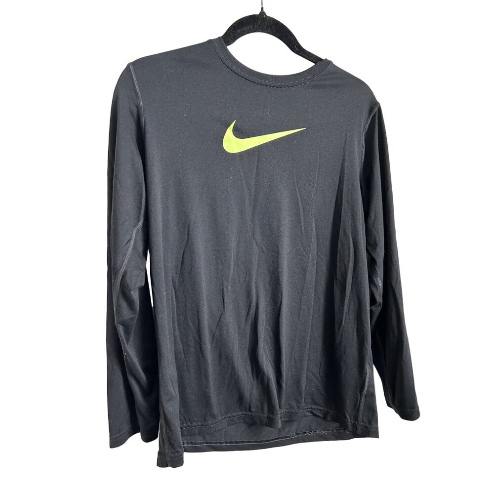 Nike Kids Size XL Black Long Sleeve Dri-fit Shirt - Picture 2 of 4